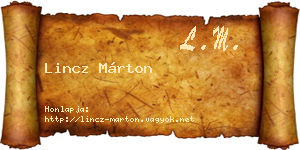 Lincz Márton névjegykártya
