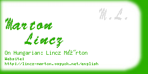 marton lincz business card